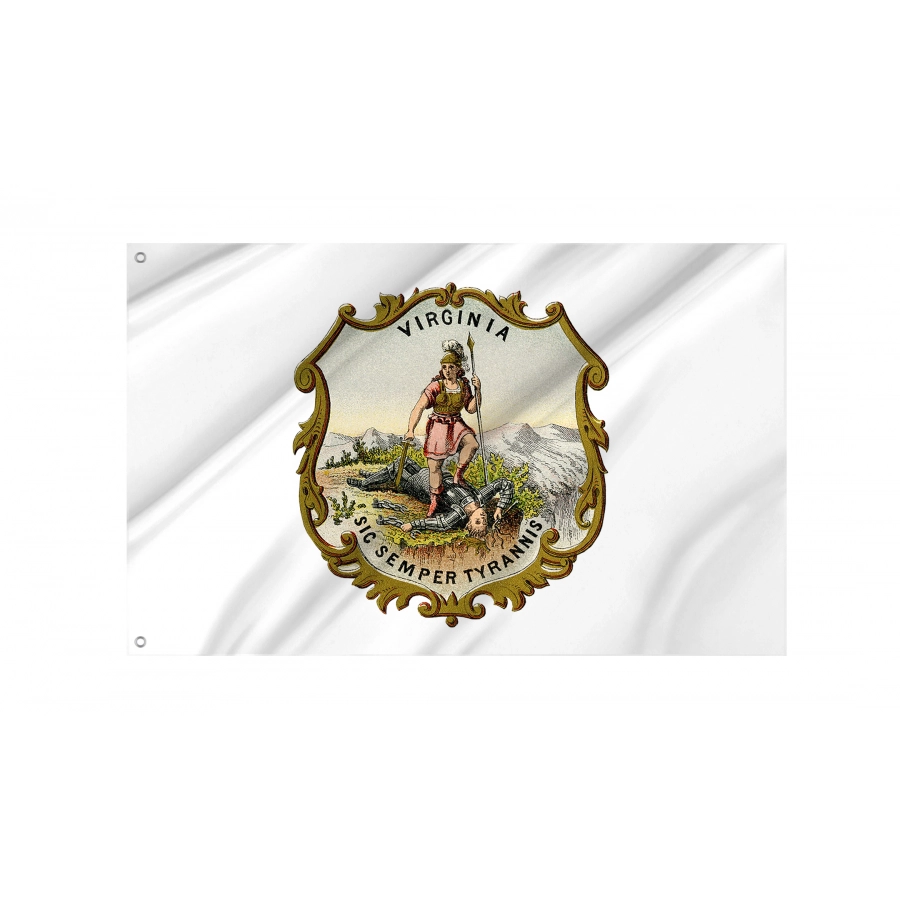 Flag of Virginia State Coat of Arms, Patriotic Flags, Unique Design Print, Flags for Indoor & Outdoor Use