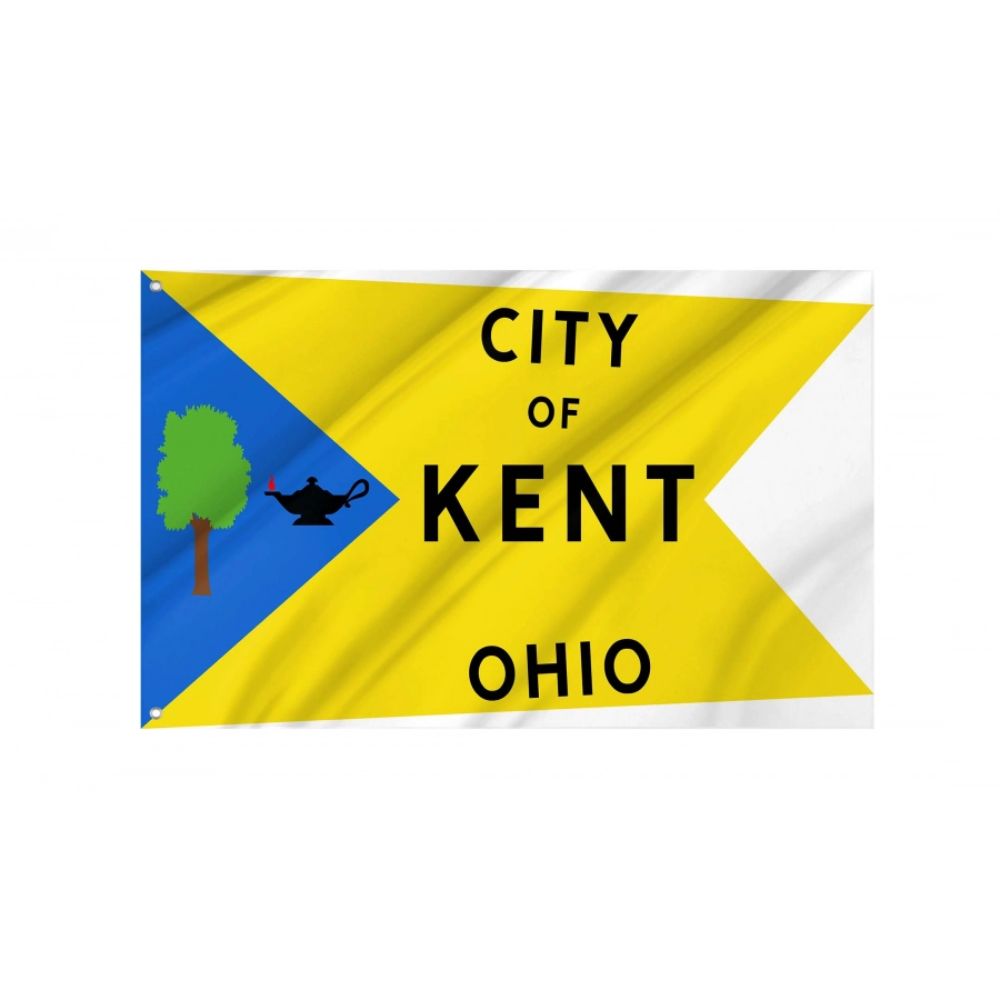 Kent (1975-2023), Ohio Flag for Indoor & Outdoor Use, USA363