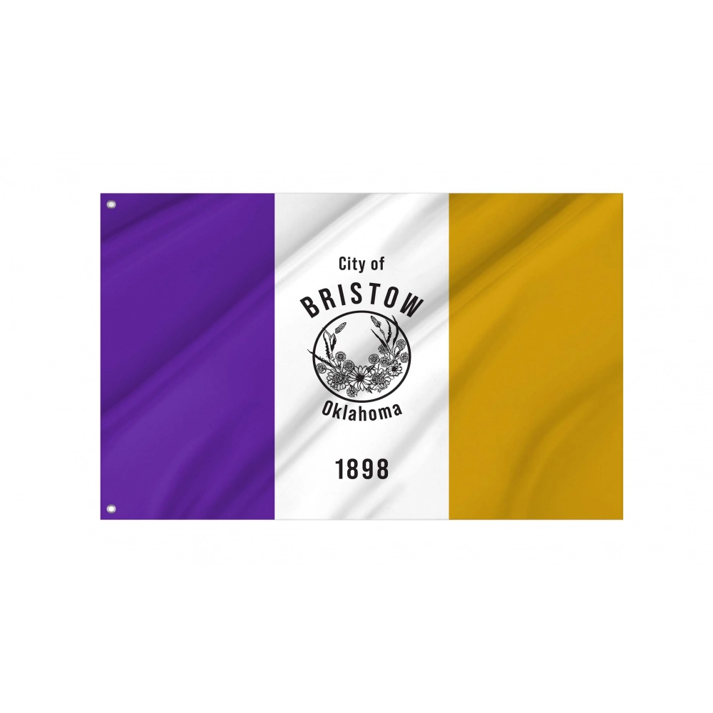 Bristow, Oklahoma Flag for Indoor & Outdoor Use Bristow, Oklahoma Flag for Indoor & Outdoor Use
