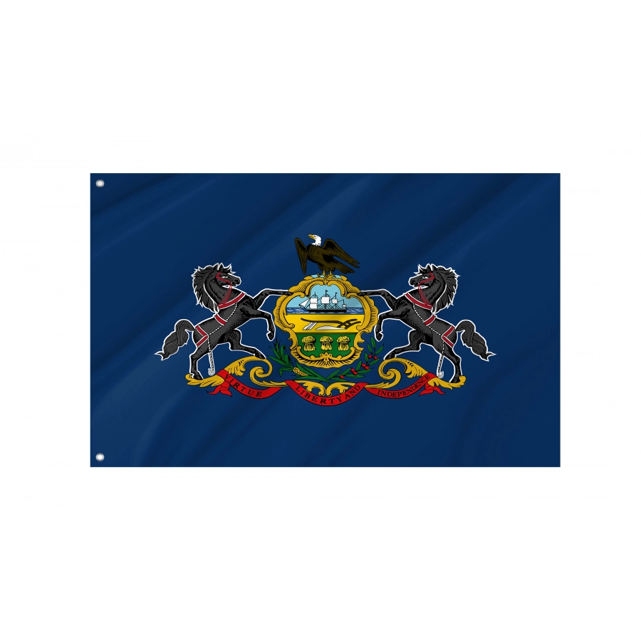 Flag of Pennsylvania State, Patriotic Flags, Unique Design Print, Flags for Indoor & Outdoor Use