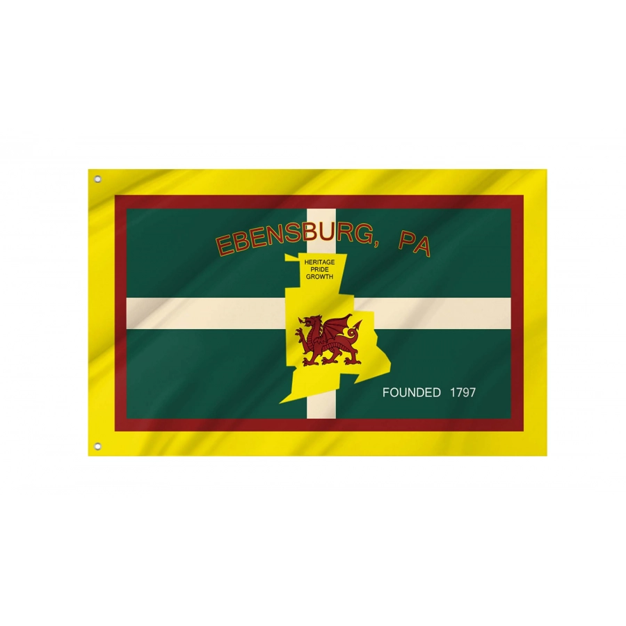 Ebensburg, Pennsylvania Flag for Indoor & Outdoor Use, USA374