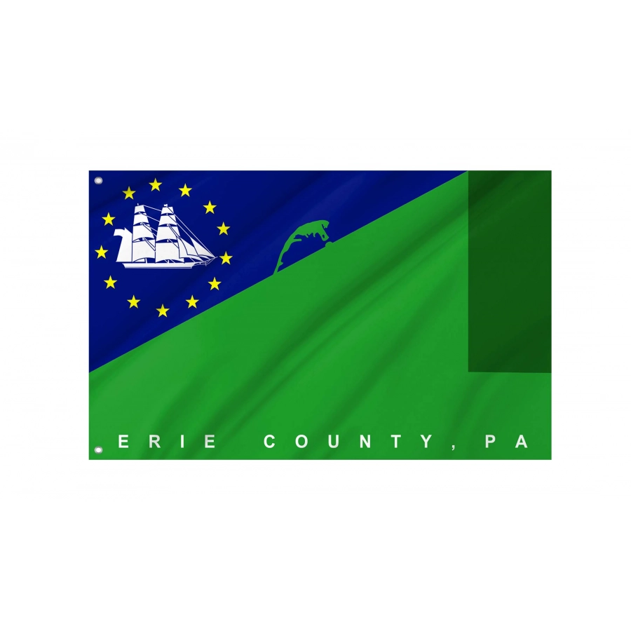Erie County, Pennsylvania Flag for Indoor & Outdoor Use, USA371