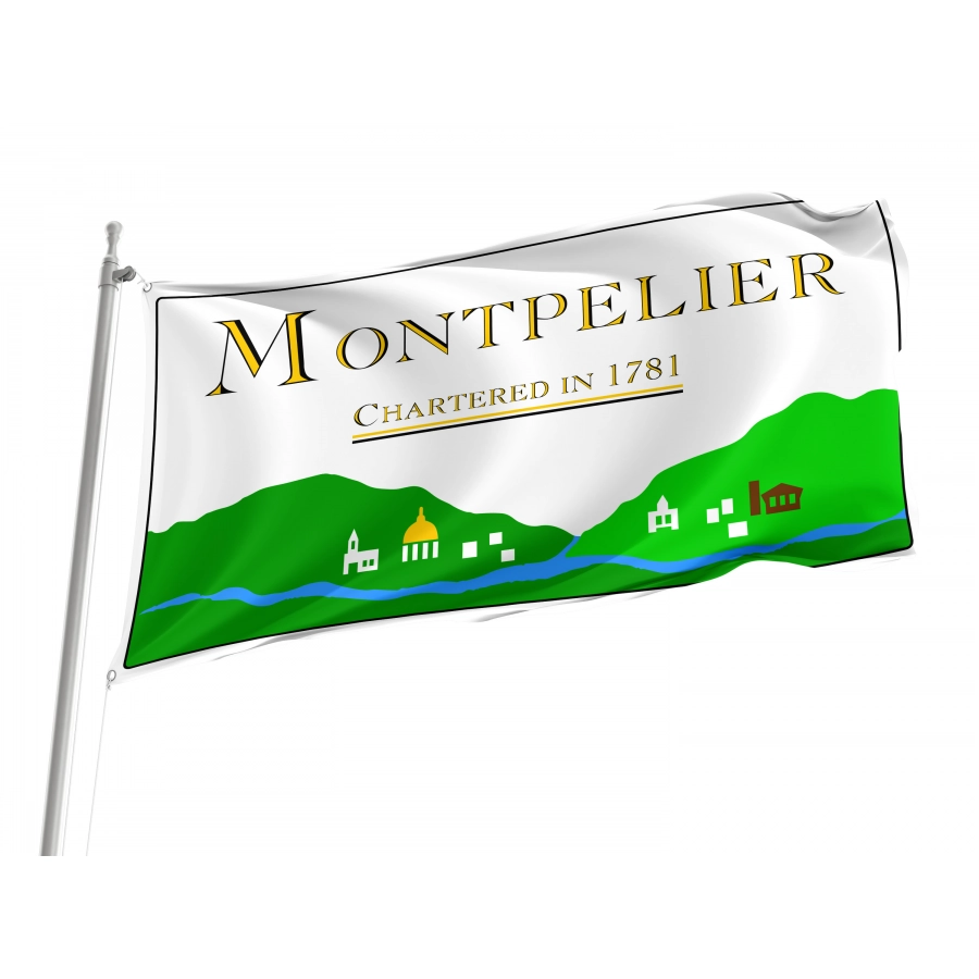 Flag of Montpelier, Vermont 2000-2017, Patriotic Flags, Unique Design Print, Flags for Indoor & Outdoor Use