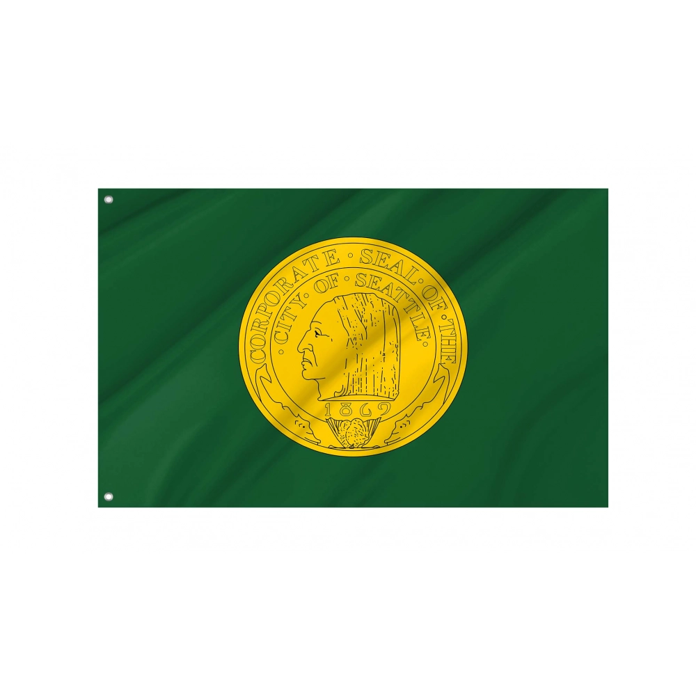 Seattle 1943 to after 1963, Washington Flag for Indoor & Outdoor Use