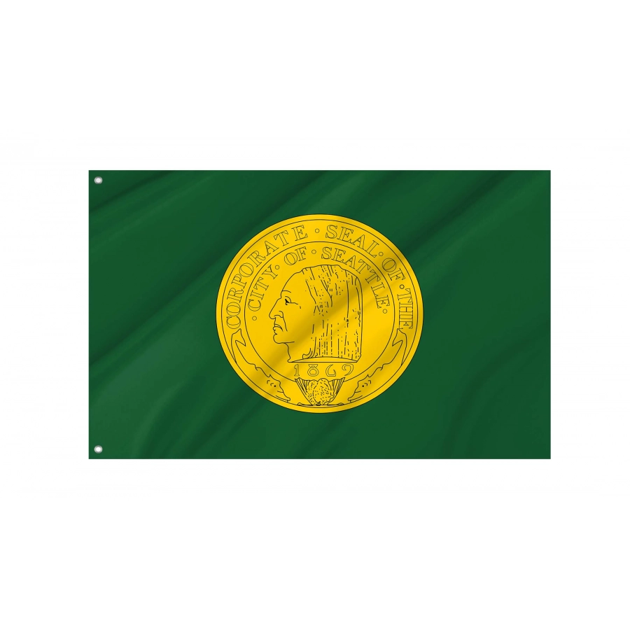 Seattle 1943 to after 1963, Washington Flag for Indoor & Outdoor Use, USA428