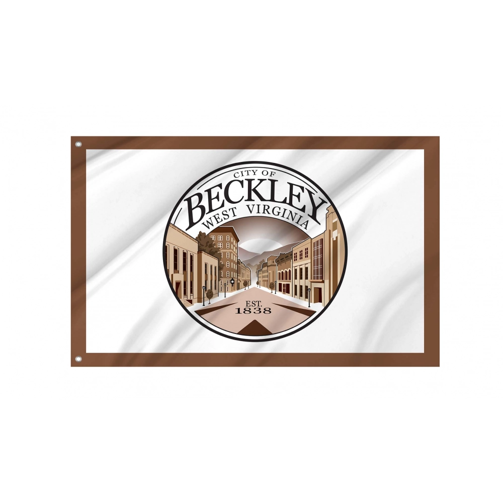 Beckley City 1838 West Virginia Flag for Indoor & Outdoor Use Beckley City 1838 West Virginia Flag for Indoor & Outdoor Use