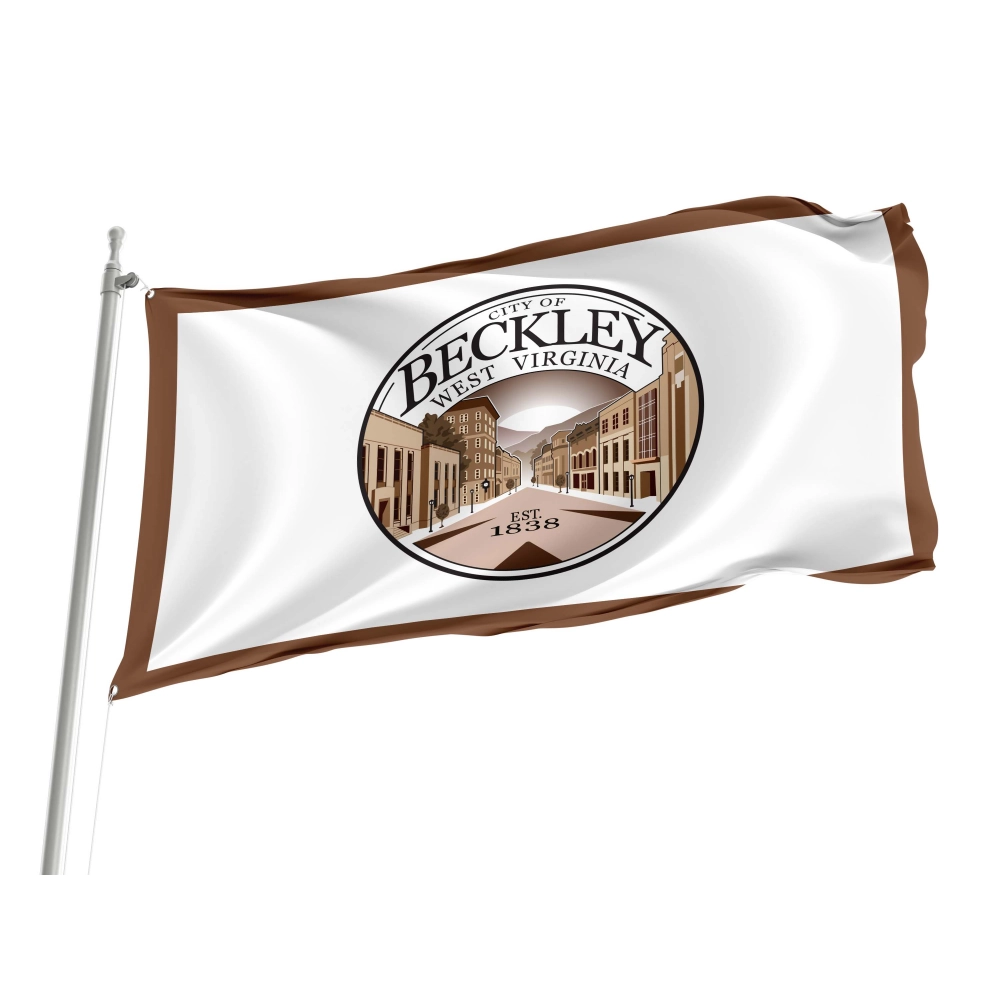 Beckley City 1838 West Virginia Flag for Indoor & Outdoor Use Beckley City 1838 West Virginia Flag for Indoor & Outdoor Use
