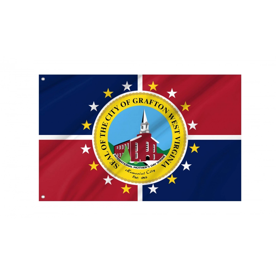 Grafton, West Virginia Flag for Indoor & Outdoor Use, USA101