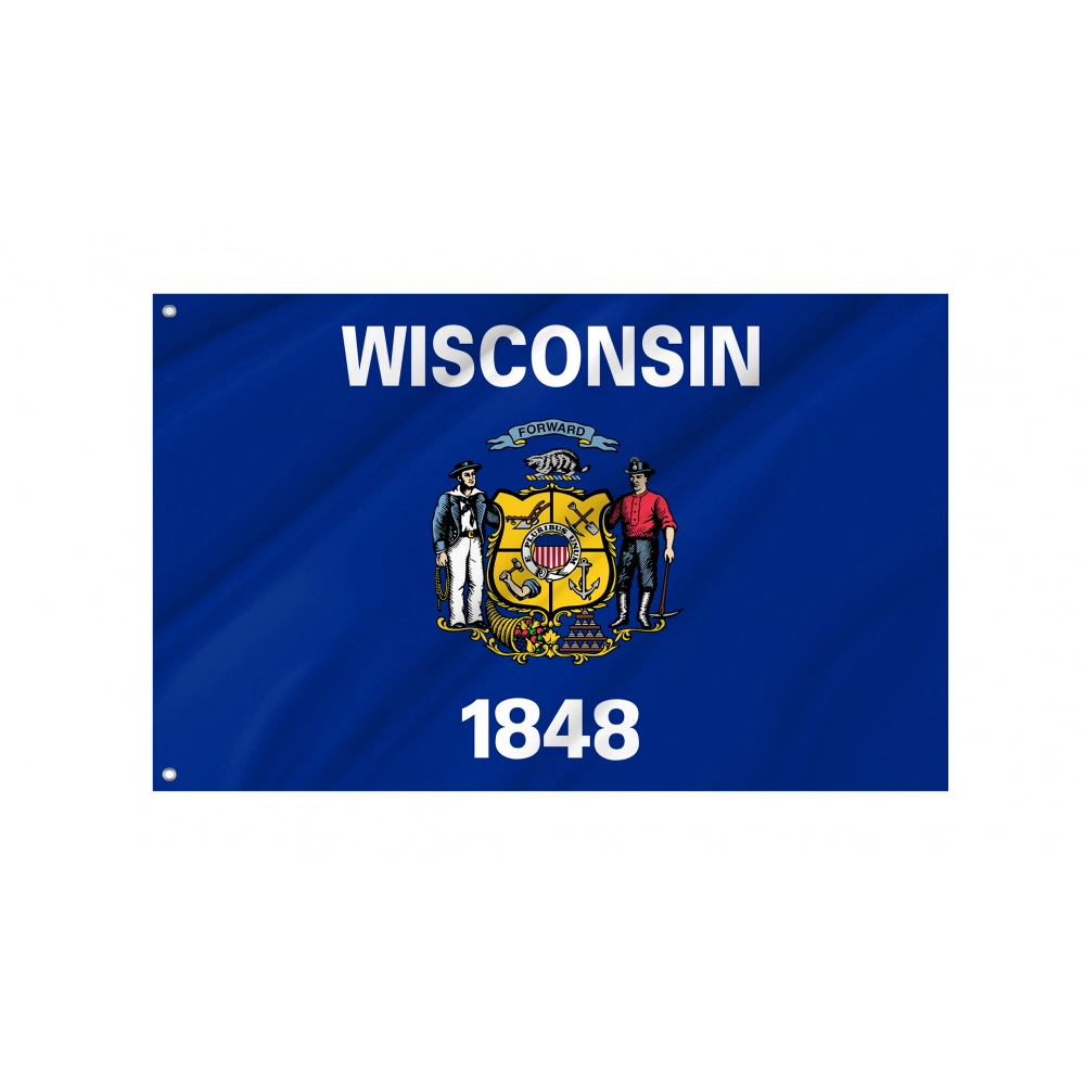 Wisconsin State Flag for Indoor & Outdoor Use Wisconsin State Flag for Indoor & Outdoor Use
