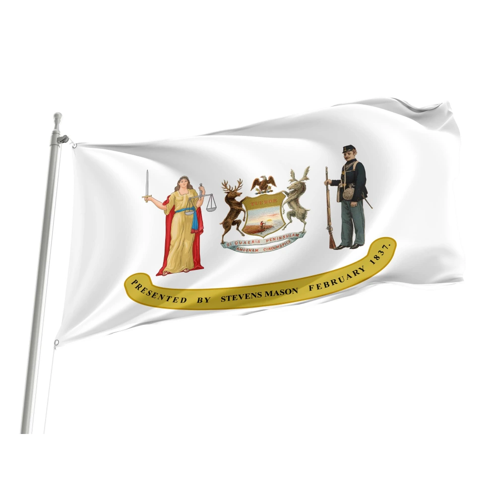 Michigan Obverse 1837-1865 Flag for Indoor & Outdoor Use
