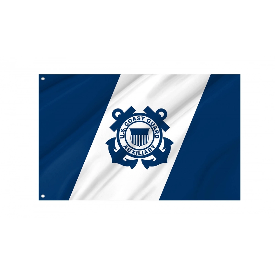 United States Coast Guard Auxiliary Flag for Indoor & Outdoor Use, USA461