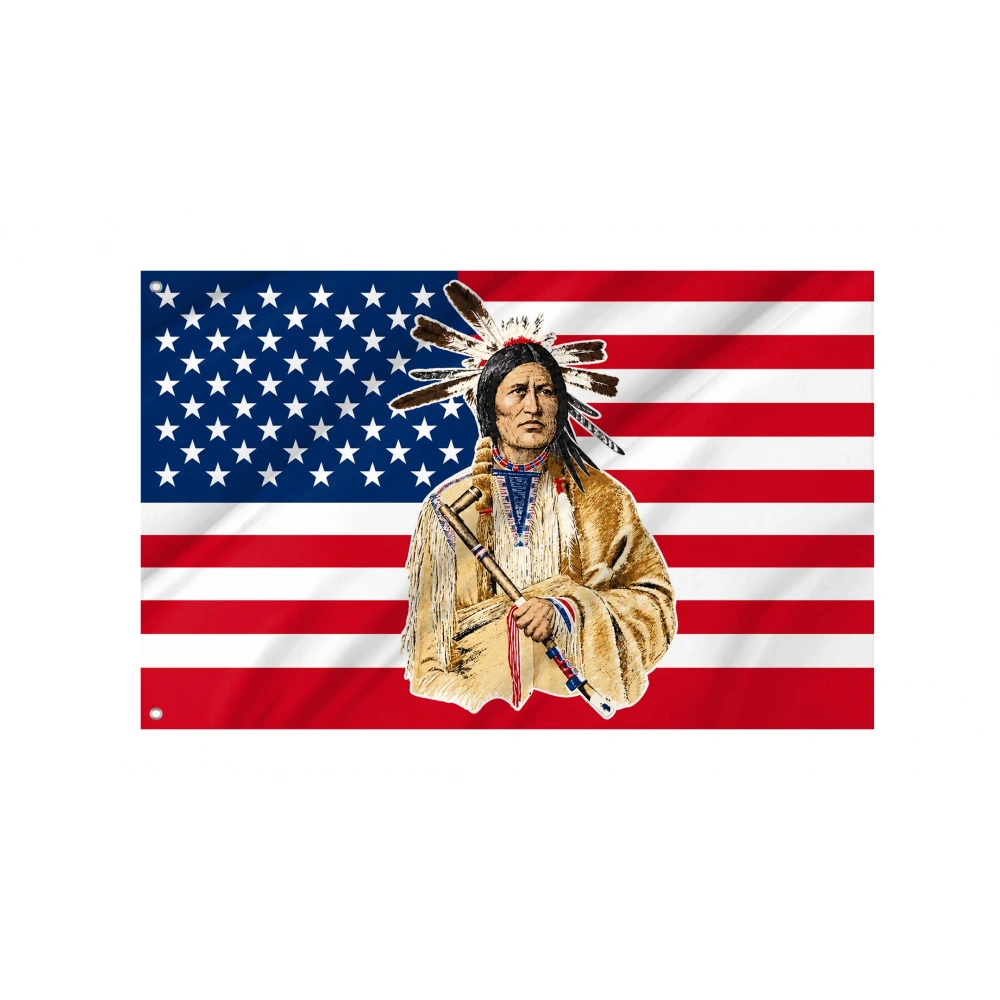 USA Native Portrait Flag for Indoor & Outdoor Use
