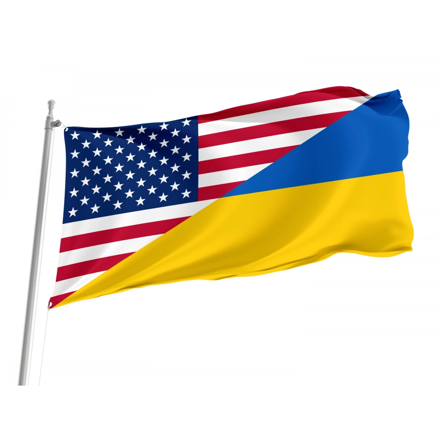 United States And Ukraine Friendship Flag, Patriotic Flags, Unique Design Print, Flags For Indoor & Outdoor Use - High Quality Friendship Flag for Indoor and Outdoor Use