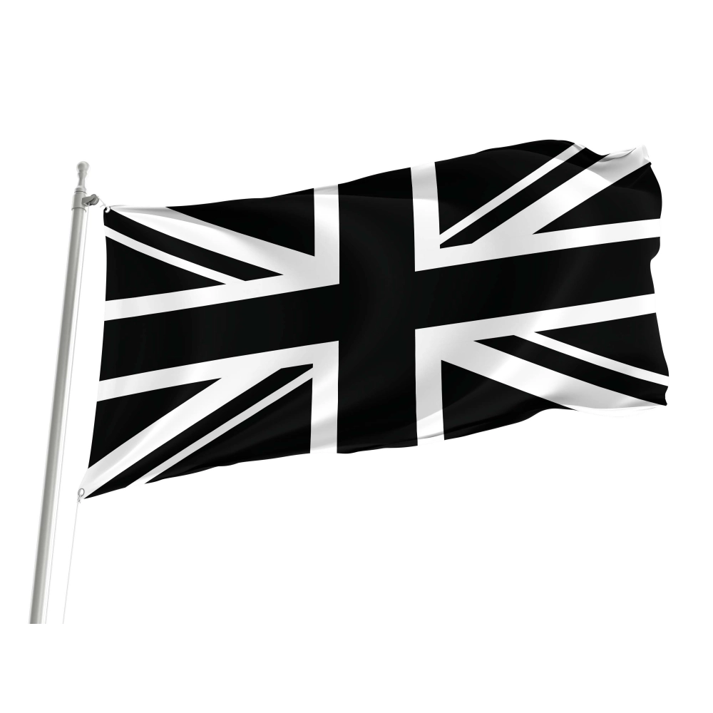 Union Jack Black & White Flag for Indoor & Outdoor Use