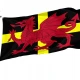 Wales Dragon On St David's Cross Flag for Indoor & Outdoor Use - Imagine 1