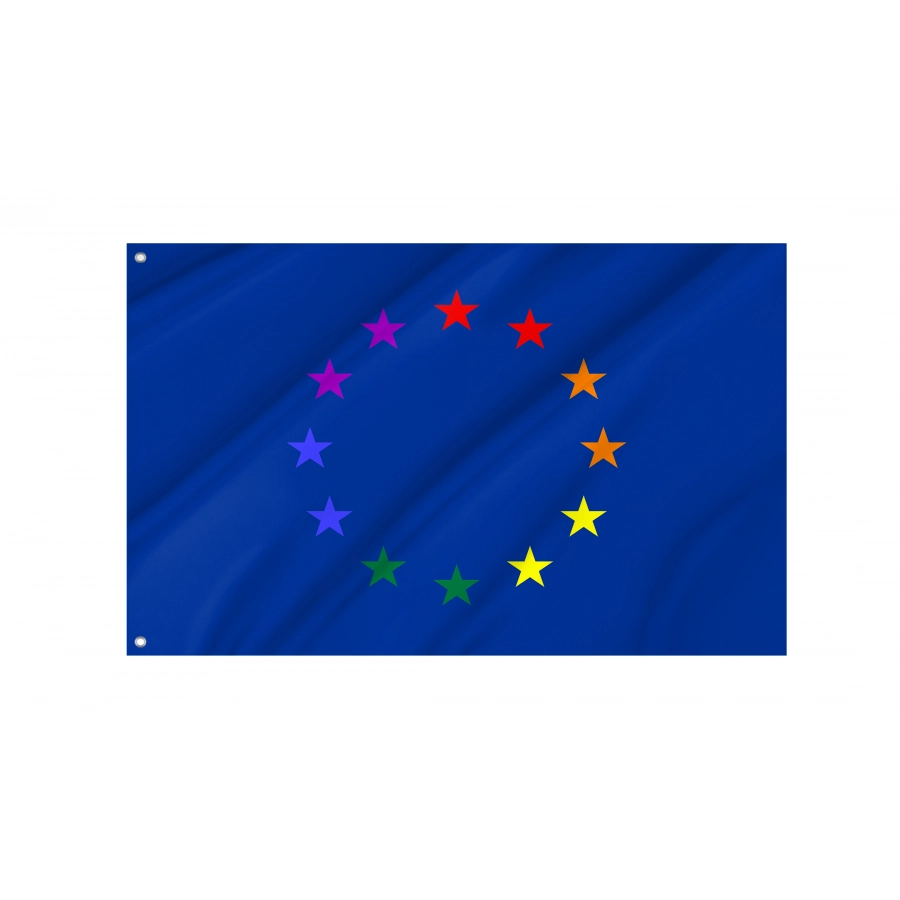 Europe Gay Flag, Unique Design Print, Flags for Indoor & Outdoor Use