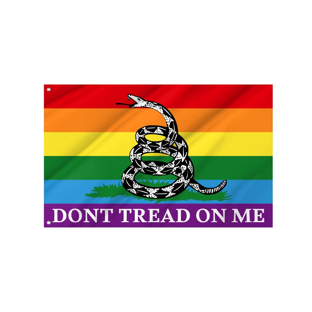 Rainbow Gadsden Flag for Indoor & Outdoor Use