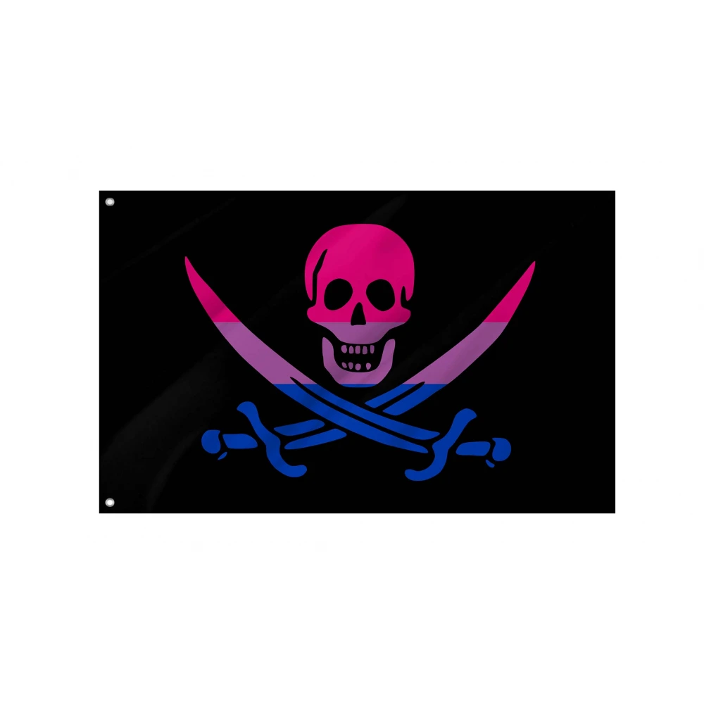 Bisexual Pride Pirate Flag for Indoor & Outdoor Use