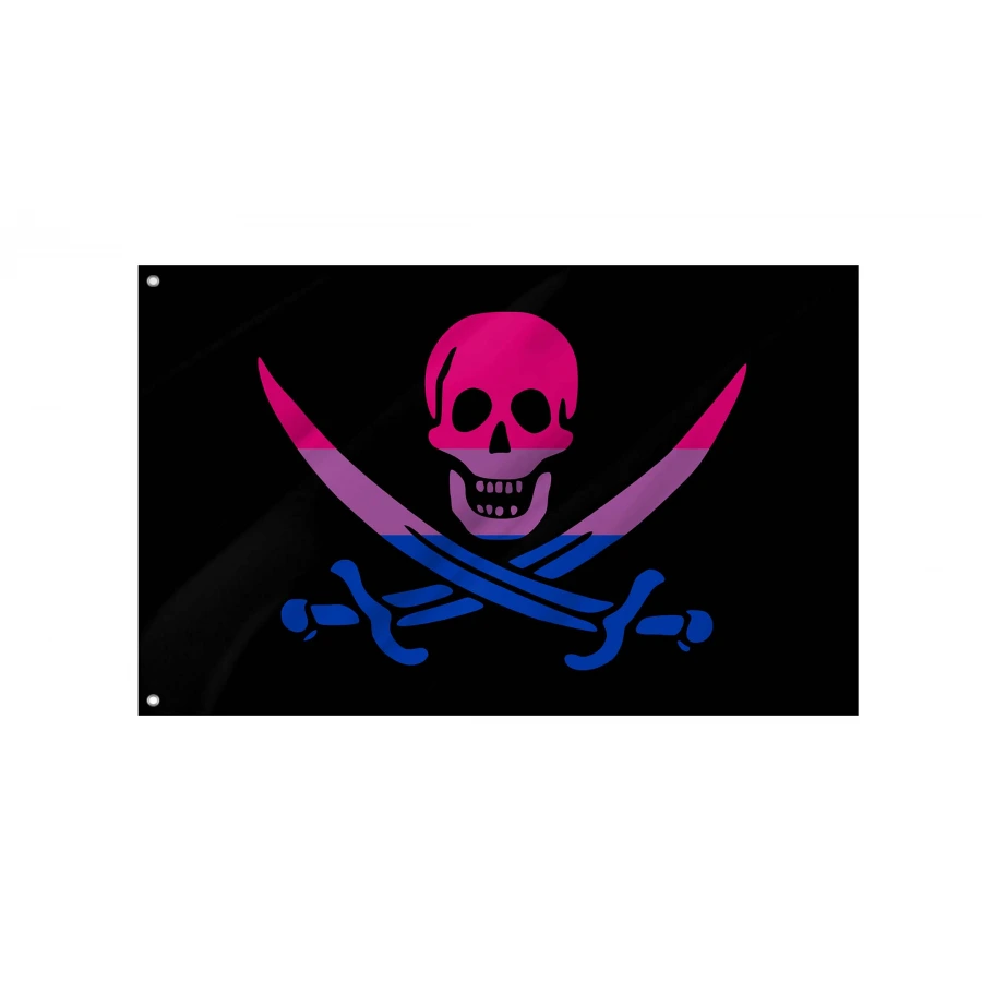 Bisexual Pride Pirate Flag for Indoor & Outdoor Use, PRIDE26