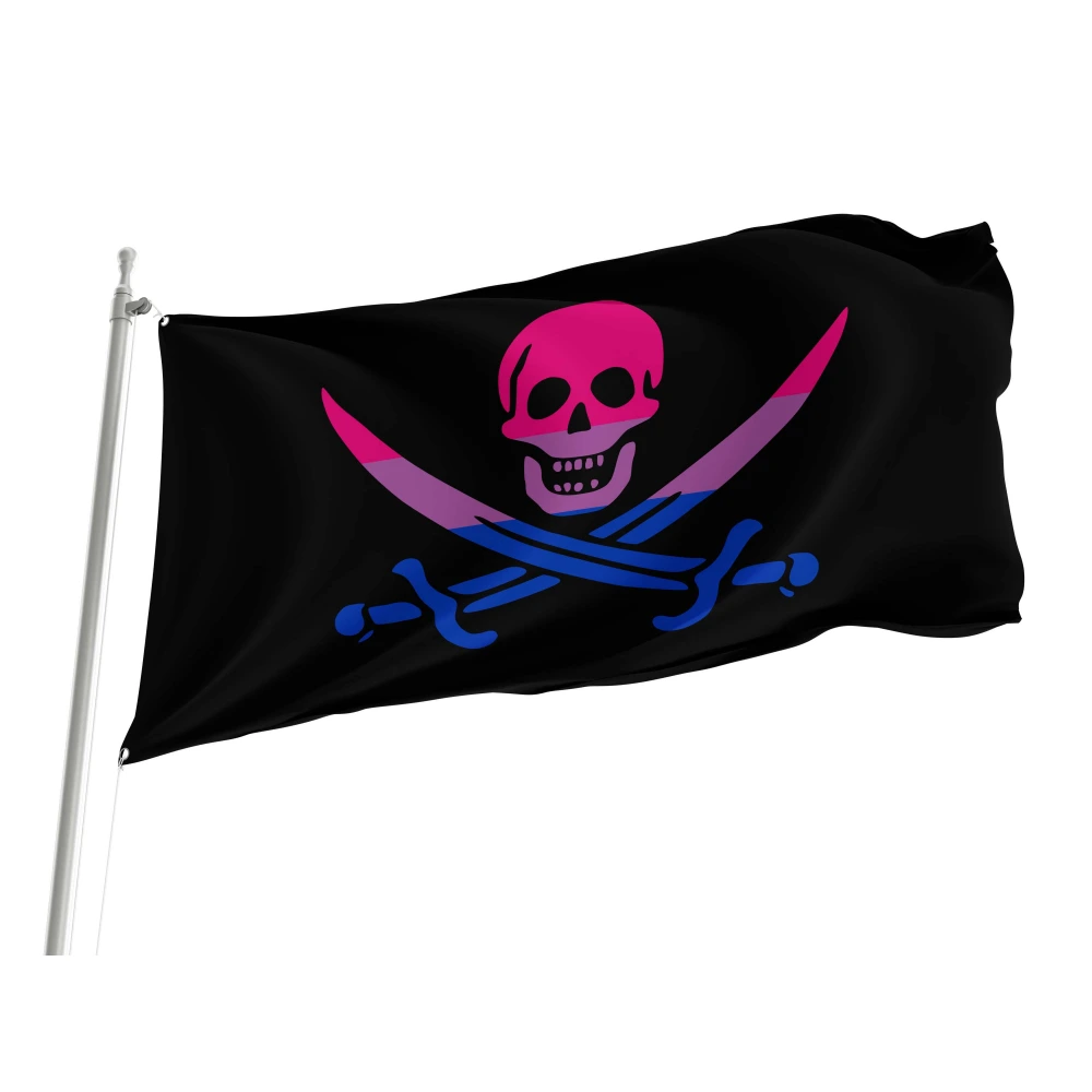 Bisexual Pride Pirate Flag for Indoor & Outdoor Use