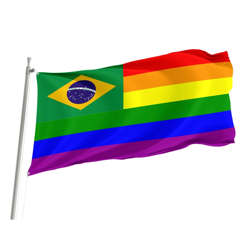 Brazil Rainbow Flag for Indoor & Outdoor Use