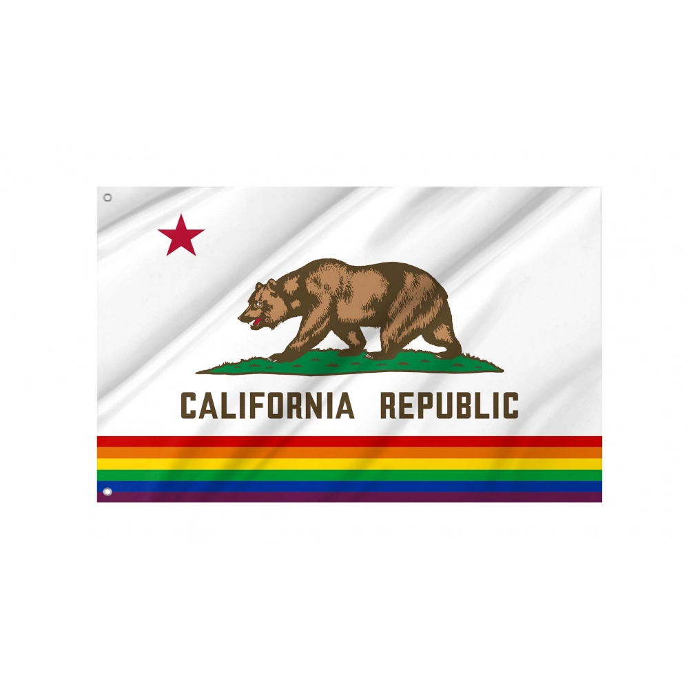 California Rainbow Flag for Indoor & Outdoor Use