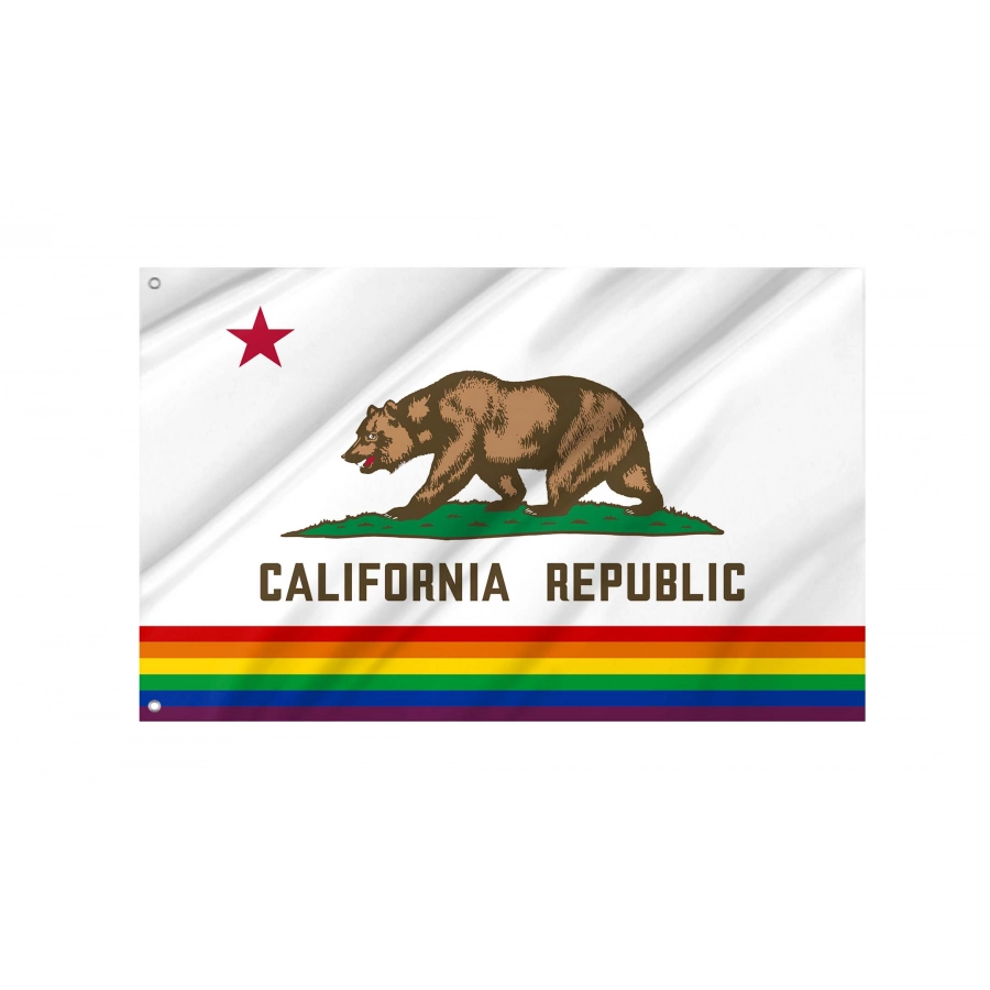 California Rainbow Flag for Indoor & Outdoor Use, PRIDE10
