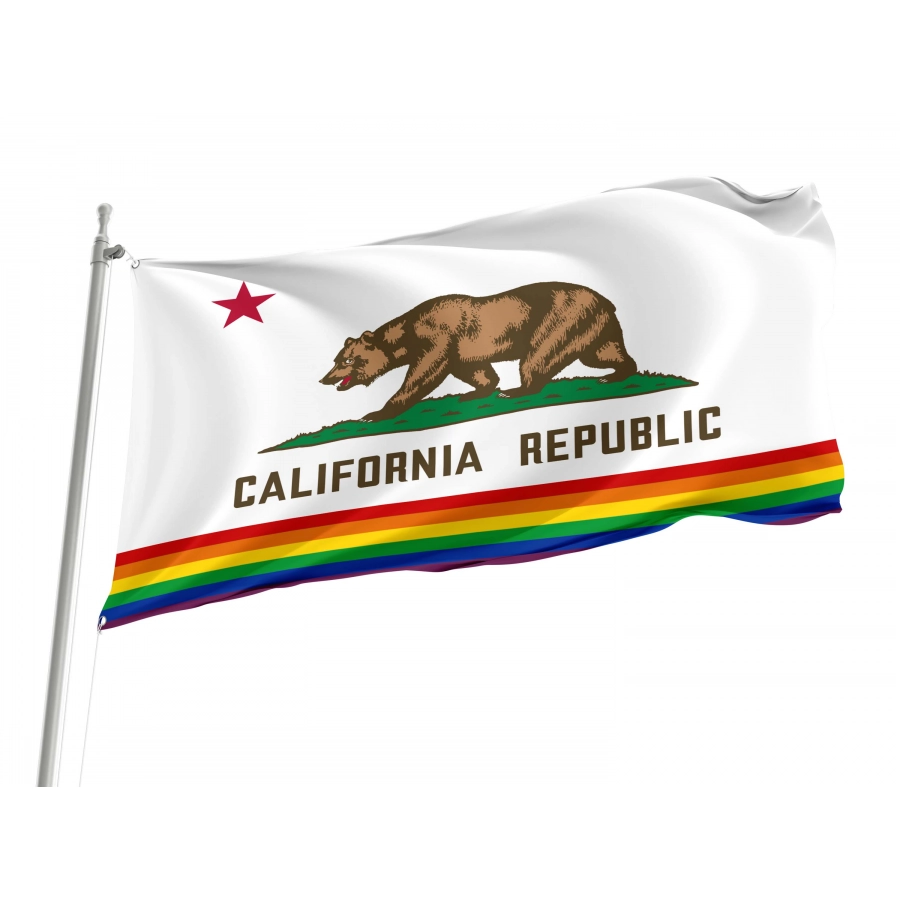 California Rainbow Flag for Indoor & Outdoor Use, PRIDE10