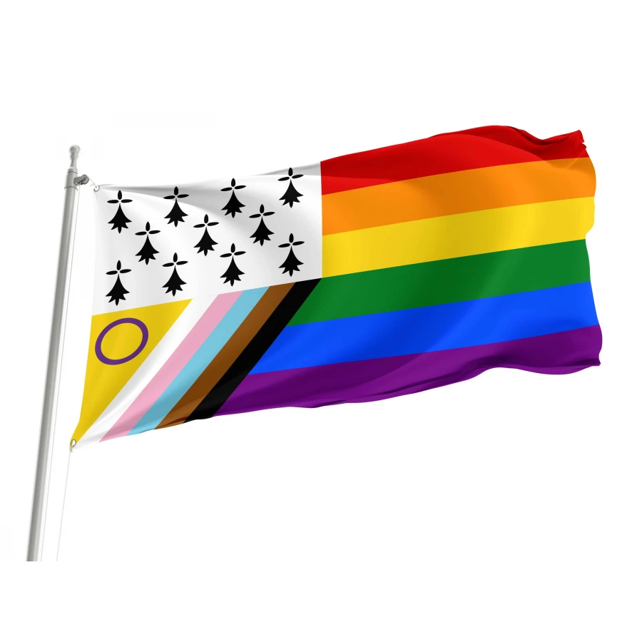 LGBT inclusif Breton Flag for Indoor & Outdoor Use, PRIDE17