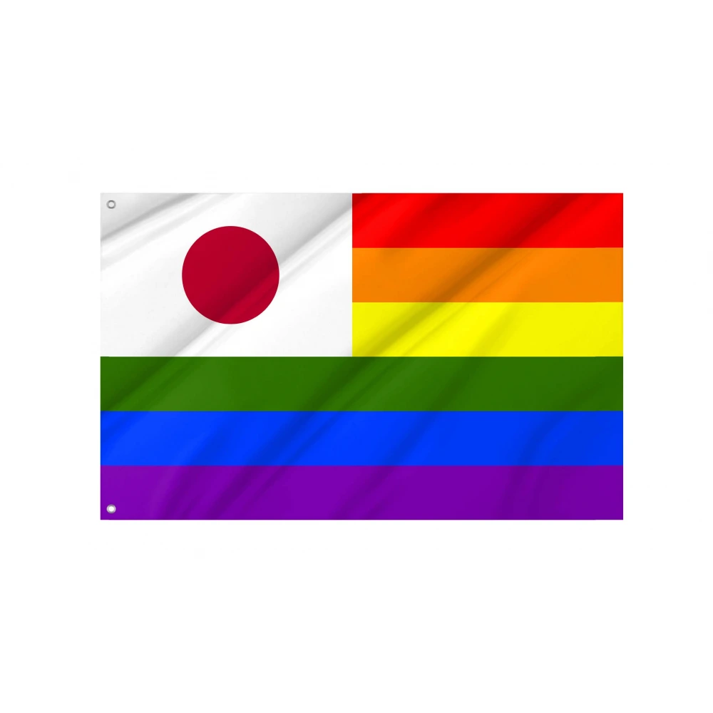 LGBT Rainbow Japan Flag for Indoor & Outdoor Use