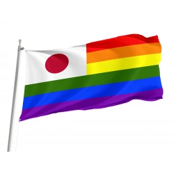 LGBT Rainbow Japan Flag for Indoor & Outdoor Use