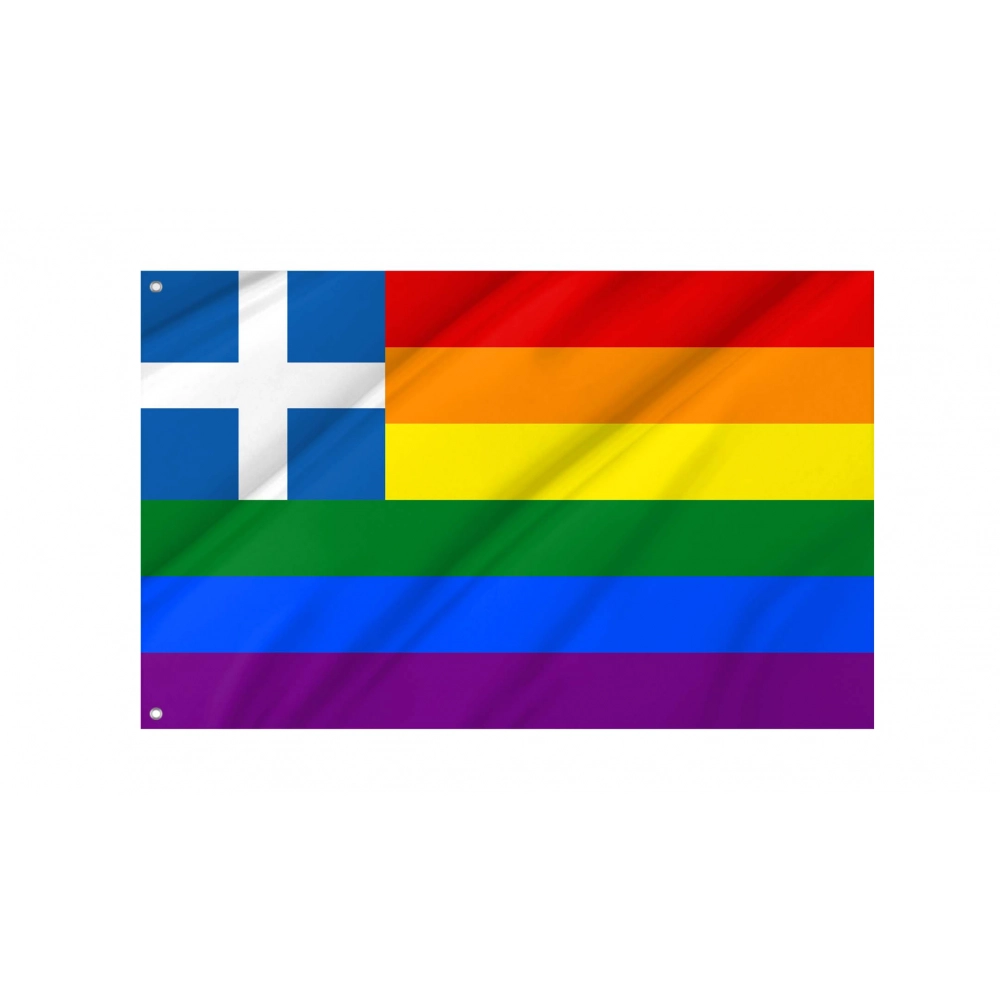 LGBTQ+ Greek Pride Flag for Indoor & Outdoor Use
