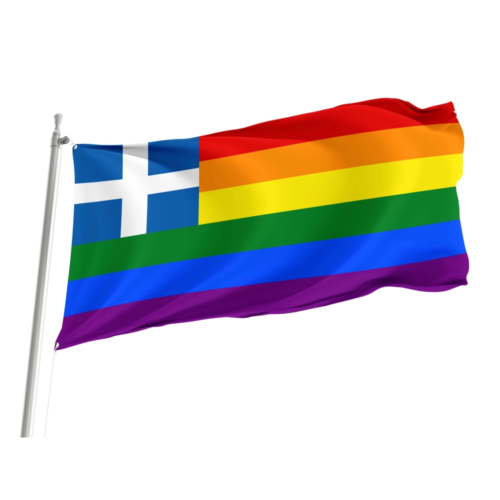 LGBTQ+ Greek Pride Flag for Indoor & Outdoor Use