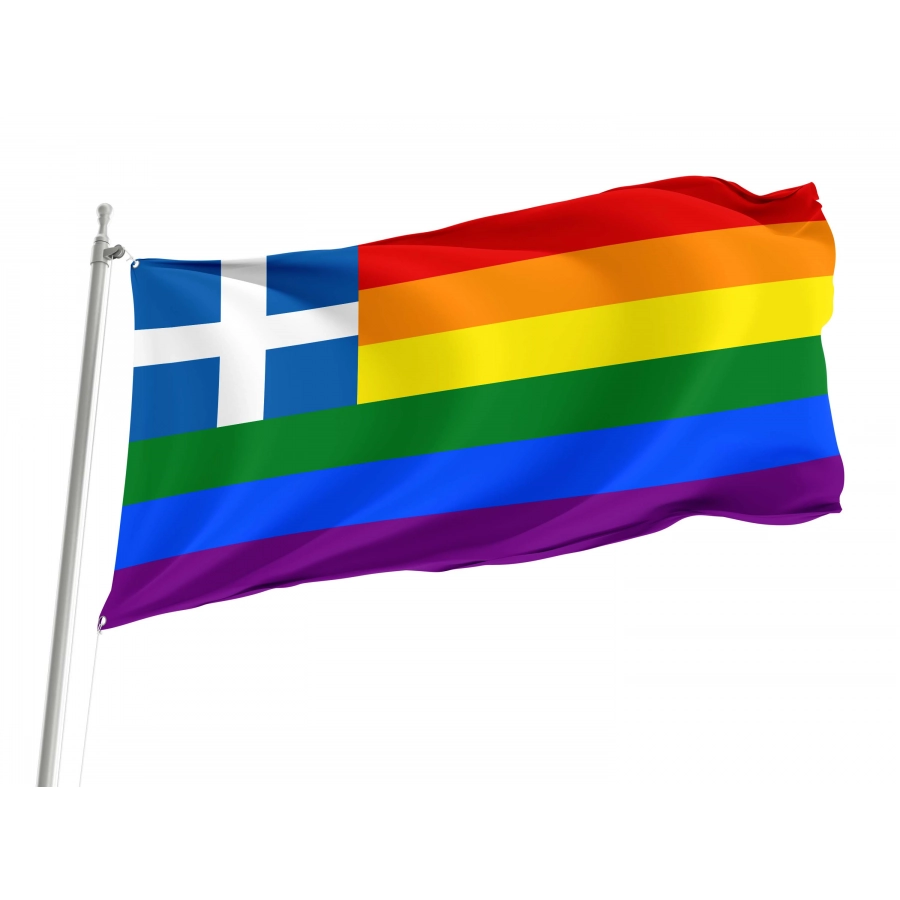LGBTQ+ Greek Pride Flag for Indoor & Outdoor Use, PRIDE02