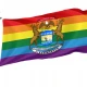 Michigan Rainbow Flag for Indoor & Outdoor Use - Imagine 1