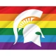 Michigan State Spartan Helmet Rainbow Flag for Indoor & Outdoor Use - Imagine 2