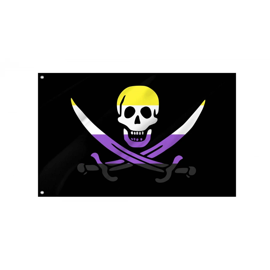 Nonbinary Pride Pirate Flag for Indoor & Outdoor Use, PRIDE27