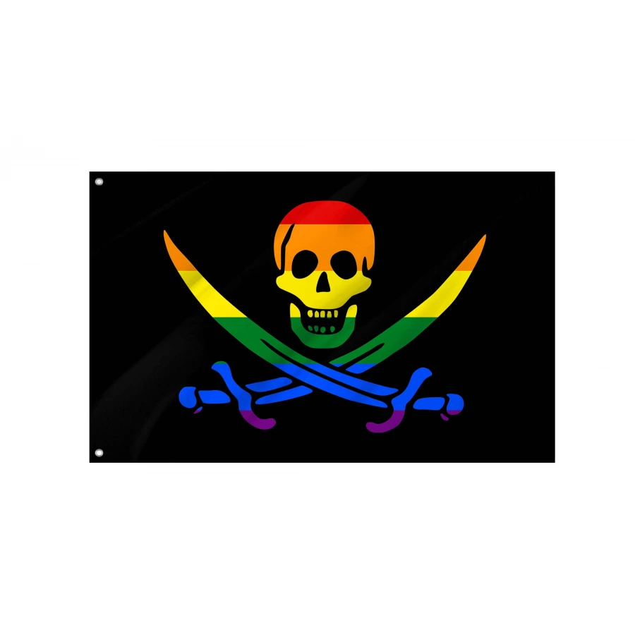 Rainbow Pride Pirate Flag for Indoor & Outdoor Use, PRIDE24