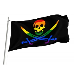 Rainbow Pride Pirate Flag for Indoor & Outdoor Use