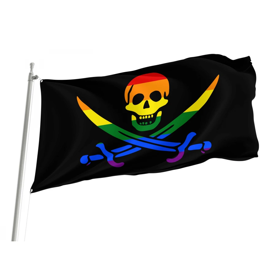 Rainbow Pride Pirate Flag for Indoor & Outdoor Use, PRIDE24