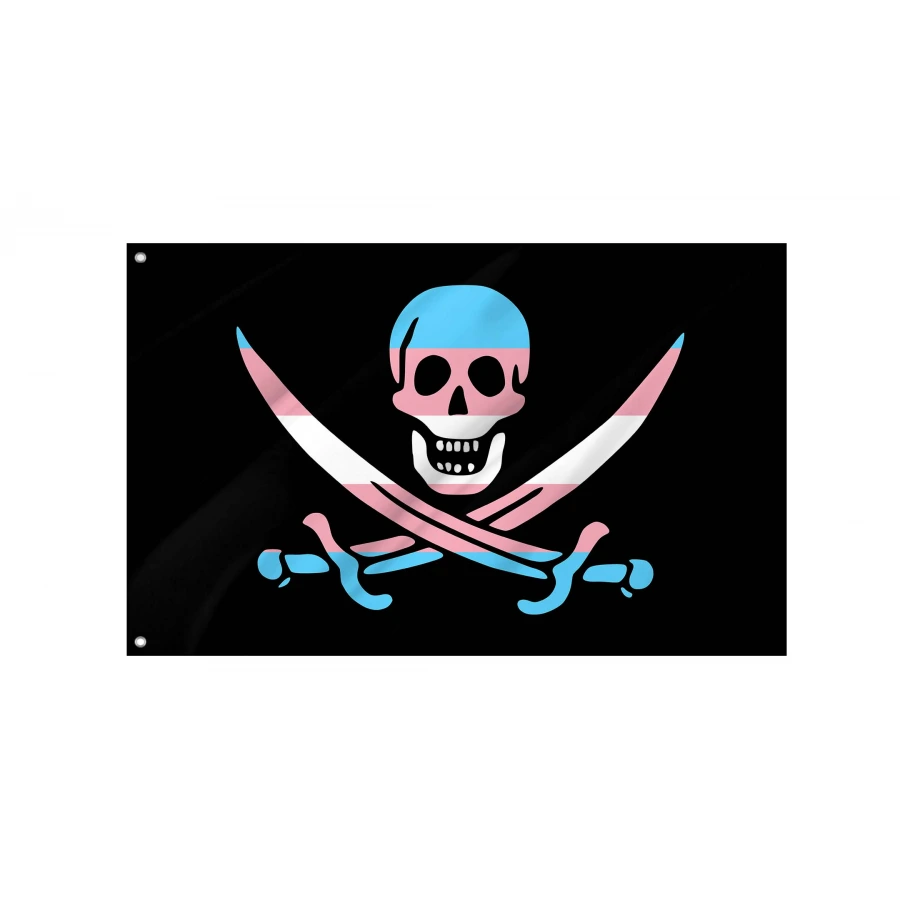 Transgender Pride Pirate Flag for Indoor & Outdoor Use, PRIDE19