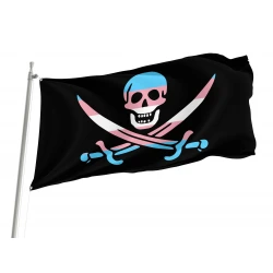 Transgender Pride Pirate Flag for Indoor & Outdoor Use