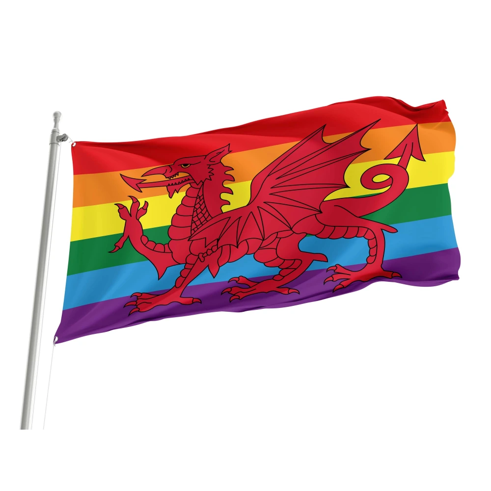 Wales Rainbow Pride Flag for Indoor & Outdoor Use