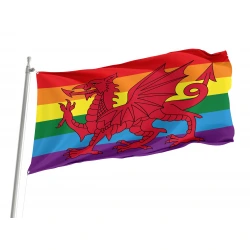 Wales Rainbow Pride Flag for Indoor & Outdoor Use