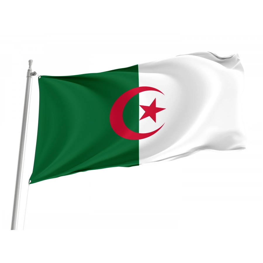 Algeria Flag – National Flag of Afghanistan with Official Emblem