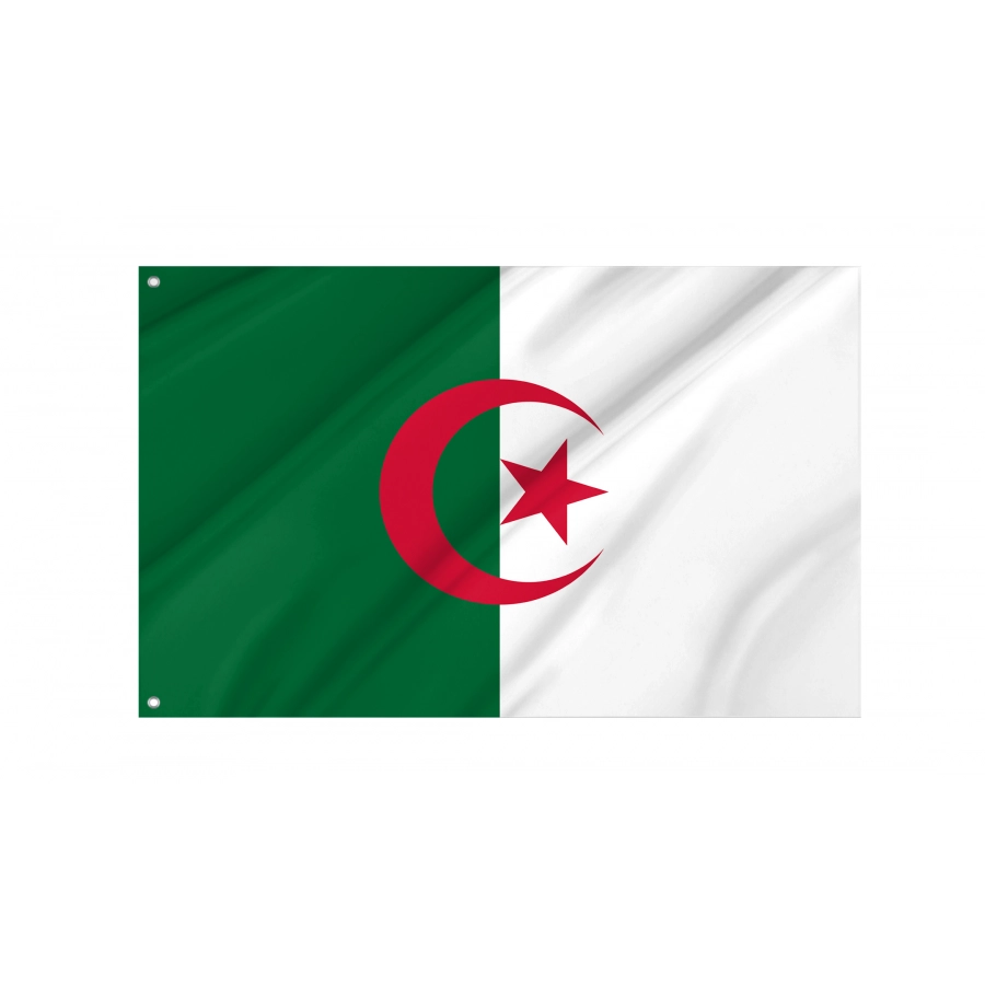 Algeria Flag – National Flag of Afghanistan with Official Emblem