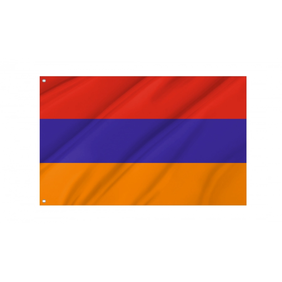 Armenia Flag flying outdoors, 3x5 polyester flag with brass grommets.