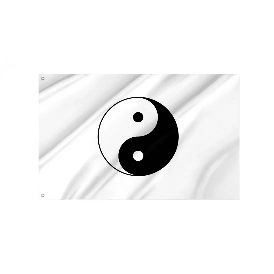 Yin Yang White Flag for Indoor & Outdoor Use, CHN03