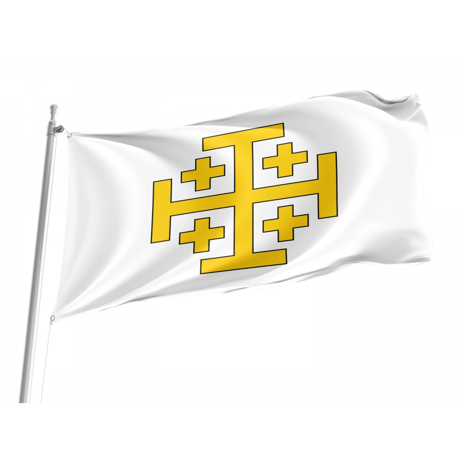 Flag Of Kingdom Of Jerusalem, Patriotic Flags, Unique Design Print, Flags For Indoor & Outdoor Use - High Quality Historical Flags for Indoor and Outdoor Use