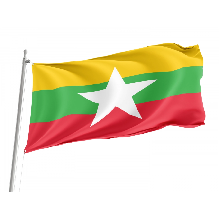 Flag of Myanmar, Patriotic Flags, Unique Design Print, Flags for Indoor & Outdoor Use